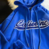Foesce Letter Print Casual Hooded Sweatshirts Women Vintage Simple Streetwear Coats Female Harajuku Loose Y2k Aesthetic Zip Up Hoodies