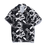 Vintage Graphic Printed Short Sleeve Beach Clothes Mens Shirt 2023 Spring Summer Casual Loose Buttoned Lapel Men Shirt Cardigans