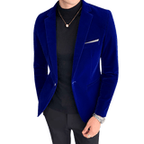 5XL New Autum Velvet Wedding Dress Coat Mens Blazer Jacket Fashion Casual Suit Jacket Stage Men's Business Blazers Costume Homme