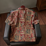 West Coast style floral shirt men's loose silhouette casual short sleeve summer printed beach shirt