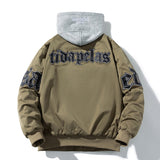 Men Women Letter Baseball Jacket Winter Vintage Bomber Jacket Fashion Hip Hop American Coat Hooded Parkas Couple High Street