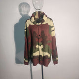 Men's Fashion Casual Knitted Coat Personality Autumn Winter New Trendy Camouflage Sweater Lapel Long Sleeve Clothes