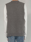 Knitted Vest Autumn Winter Thin Style Men's V-neck Sweater Sleeveless Vests Undershirt Loose Vintage Trend Kinttwear Tops