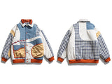 Men Women Hip Hop Baseball Jacket Coat Varsity Jacket Contrast Stitching Jacket Outwear Streetwear Tops Thick