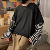Gothic Cat T Shirt Streetwear Punk Tshirt Harajuku Summer Tops Spring Long Sleeve Couple Cool Ulzzang Loose Japan T-Shirt Male
