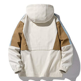 Men Bomber Jacket Patchwork Zipper Cargo Jackets Steetwear Spring Hip Hop Windbreaker Coats Korean Fashion Hooded Coat