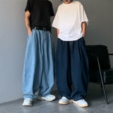 Foesce Wide Leg Cargo Pants Streetwear Baggy Jeans New Spring Autumn Men Korean Fashion Loose Straight Male Brand Clothing Black