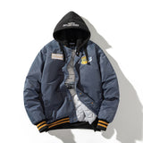 Foesce Winter Varsity Jacket Men Badge Basketball Jacket Casual Streetwear Hooded Coat Letter Thick Warm Parkas Male Outerwear Autumn