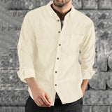 Foesce Leisure Slim Fit Solid Color Corduroy Shirts Men Fall Fashion Turn-down Collar Buttoned Cardigan Tops Mens Spring Fashion Shirt