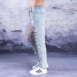 Hole Jeans Men's Summer Trend Nine Points Pants Tide Brand Big Hole Exaggerated Super Hole Denim Pants High Street
