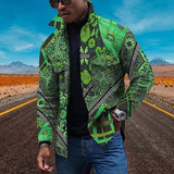 Vintage Floral Print Turn-down Collar Buttoned Jackets Men Autumn New Arrivals Clothing Mens Fashion Slim Long Sleeve Coats
