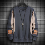 Foesce Solid Color Black White Patchwork Sweatshirt Men'S Hoodies Spring Autumn Hoody Casual Streetwear Clothes