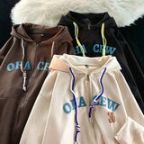 Print Zip Up Hoodie Sweatshirt For Men'S Flannel Fleece Style Hip Hop High Street Casual Cardigan Long-Sleeved