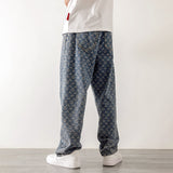 Foesce Fashion Men Wide Leg Jeans Letter print Streetwear Hip hop Straight Baggy Denim trend Pants Male Brand Trousers Autumn New
