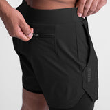 Summer Gym Men's Quick Dry 2 in 1 Shorts Jogging Fitness Training Beach Short Pants Male Sports Workout Bottoms Casual Clothing