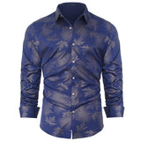Foesce New Social Long Sleeve Maple Leaf Designer Shirts Men Slim Fit Vintage Fashions Men's Shirt Man Dress Jersey Clothing