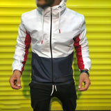 Foesce Autumn Winter Fashion Mens Windbreaker Casual Long Sleeve Patchwork Zipper Jackets For Men Sports Slim Fit Cardigans Tops