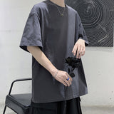 Foesce 100% Cotton Five Half Sleeve Men's Women Summer T-shirt Loose Short-sleeved Casual Basic Shirt O Neck Solid Color Oversize