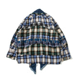 Men's Vintage Tao Robe Jacket Hi Street Loose Plaid Patchwork Cardigan Coat for Male