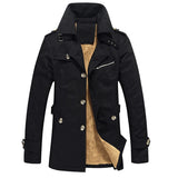 Foesce Trench Coat Men Solid Mid-length Autumn Mens Jacket Young Winter British Fashion Slim Casual Windbreaker Men Clothing