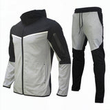 Men Tracksuits 2 Piece Set Black Sports Suit Jogging Men New Brand Designer Style Tech Sweatpants Black Techwear Polyester