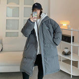 Winter Jacket Men Warm Fashion Oversized Long Down Jacket Men Korean Loose Thick Hooded Long Coat Mens Parker Overcoat -2XL
