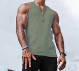 Men Casual Breathable Slim Sports Shirt Fashion Pullover Vest Summer Sleeveless Sports T-Shirts Men's Solid Color Vest Tops