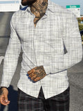 Vintage Print Mens Clothing Long Sleeve Turn-down Collar Button-up Shirts Spring Summer Fashion Mens Loose Shirt Streetwear