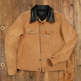 Cheap Suede leather jacket.Classic casual style men cowhide coat.slim genuine leather cloth