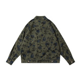 Floral Print Oversized Harajuku Denim Jacket Men's Streetwear Hip Hop Jackets Plus Size Loose Casual Denim Jackets