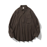 Spring Cotton Stripe Shirt Men Fashion Retro Oversized Casual Shirts Mens Streetwear Korean Loose Long Sleeve Shirt Men M-2XL