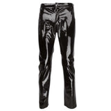 Fashion PU Leather Trousers Motorcycle Pants Thin Streetwear Brand Summer Men Leather Pants Skinny Fit Elastic Style