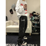 Foesce Motorcycle Jeans Neutral Wide Leg Denim Trousers Loose Street  Men Jean Asthetic  Casual Motorcycle Baggy Hip Hop Man Pants