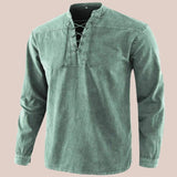Men Blouse Medieval Knight Tunic Vintage Lace Up Shirts Halloween Costume for Viking Pirate Cosplay Male Blusas