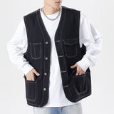 Denim Vest Men's Jacket Cotton men Clothing Waistcoat men Summer Jeans Jacket men veste homme Korean veste sans manche fashion