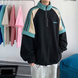 Autumn Contrast Color Corduroy Jacket Men New Trend Jacket Male Zip Up Hoodie Windbreaker