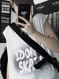 American Street Sleeveless Vest Men's Summer Trend Brand Loose Outer Wear Dark Fitness Sports Hip-hop Vest Punk T-shirt
