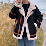 Winter Jacket Men Warm Fashion Casual Short Coat Mens Japanese Streetwear Loose Fleece Thicke Jacket Men Clothes M-3XL