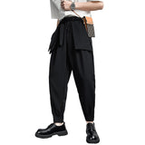 Summer Khaki/Black Belt Suit Pants Men Fashion Society Mens Dress Pants Korean Loose Harem Pants Mens Formal Trousers M-3XL