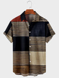 Foesce 5XL Hawaiian Men's Shirt Colourful Striped Camisa Short Sleeve Shirts For Men Casual Top Oversized Tee Shirt Men Clothing