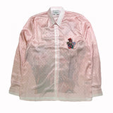 Foesce Silk Shirt Style Formula Racing Driver Gradient Landscape Silk Long Sleeve Shirt S-XL