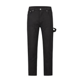 Foesce Harajuku Solid Color Pockets Sashes Vibe Style Mens Cargos High Street Casual Straight Oversized Baggy Trousers Loose Overalls