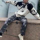 Street Knit Sweaters Men Design Vintage Casual Loose Pullover Knitter Fashion Long Sleeve Fall Winter Tops Jumper Men's Clothes
