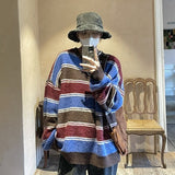Winter Stripe Sweater Men Warm Fashion Casual Knit Pullover Men Korean Loose Oversize Long Sleeve Sweater Mens Jumper Clothes
