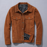 Cheap Suede leather jacket.Classic casual style men cowhide coat.slim genuine leather cloth