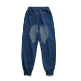 Japanese Retro Blue Dye Indigo National Style Casual 100% Cotton Men's Chrysanthemum Embroidery Pants Ancient Style Loose Pants