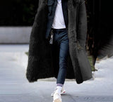 Winter Men's Trendy Faux Fur Shearling Coat Fashion Casual Long Windbreaker Luxury Imitation Hair Warm Clothes
