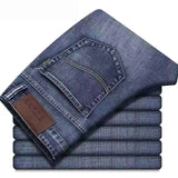 Spring Autumn Men's Smart Elastic Jeans Business Fashion Straight Regular Stretch Denim Trousers Men Jeans  28-40