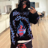 Men's Oversized Zip Hoodie Spider Print Hoodie Y2K Hip Hop Street Style Fashion Punk Sports Jacket Pullover Jacket Apparel