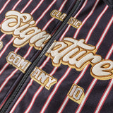 Winter Oversize Stripe Bomber Jacket Men Letter Embroidery Cotton-Padded Coat Fashion Korean Street Zip Up Parka Clothing Male